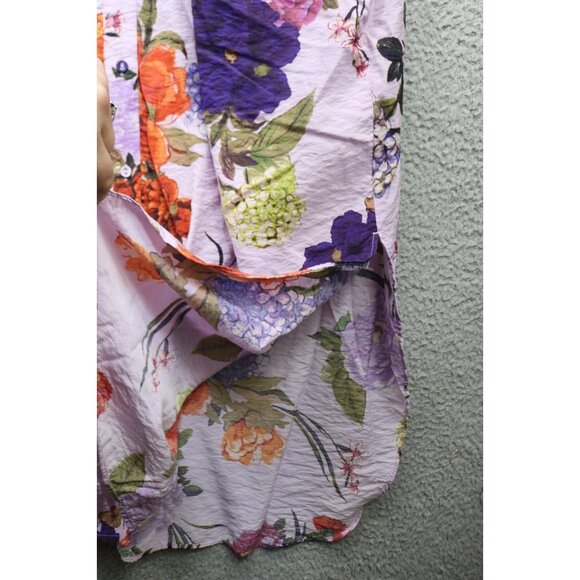 H&M Button Up Long Sleeve Silky Floral Dress-Size Large-Whimsigoth-Cottagecore - Picture 3 of 15